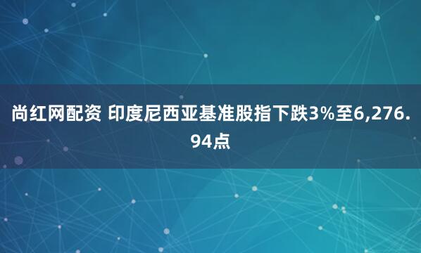 尚红网配资 印度尼西亚基准股指下跌3%至6,276.94点