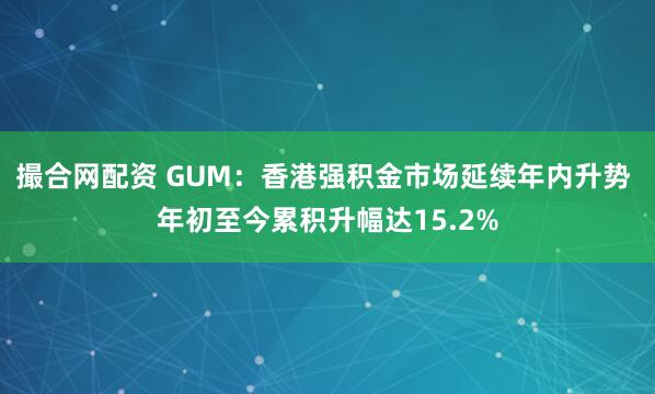 撮合网配资 GUM：香港强积金市场延续年内升势 年初至今累积升幅达15.2%